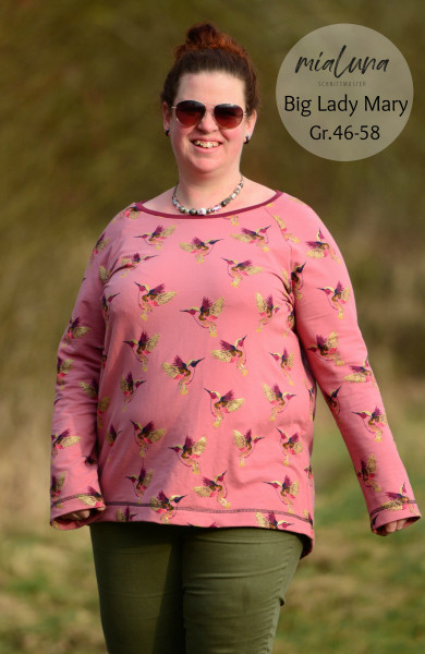 Ebook PDF Schnittmuster Plus-Size-Shirt Sweater Pulli - Big Lady Mary von mialuna