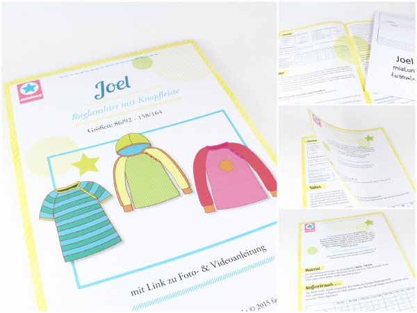 Joel Raglanshirt mit schräger Knopfleiste als Papierschnittmuster oder Ebook.