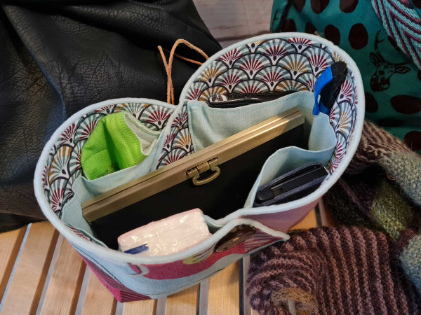 Organette Taschenorganizer Innenaufteilung mit Fächern zum Aufbewahren