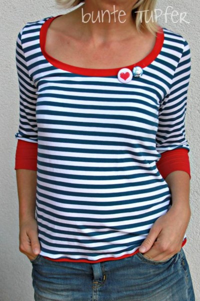 Damenshirt Schnittmuster "Mamacita" im Marinelook