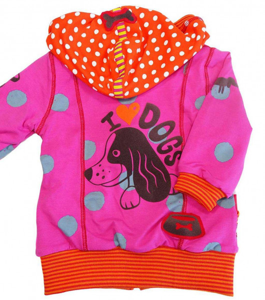 Inkdots-Jersey, pink-grau, 1m-Stück (Restmenge)