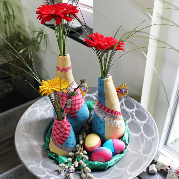 Ebook Vasentrio PDF-Nähanleitung für dekorative Stoffvasen in 3 Größen.