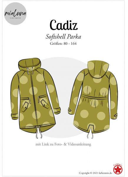 Papierschnittmuster Softshelljacke Übergangsparka Cadiz für Kinder