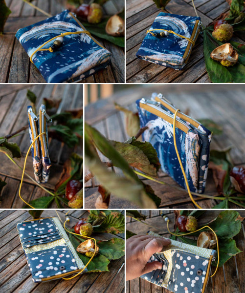 Selbstgenähte Geldbörse Stine mit zwei Reißverschlüssen