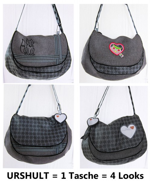 Umhängetasche nähen - Urshult Farbenmix Schnittmuster