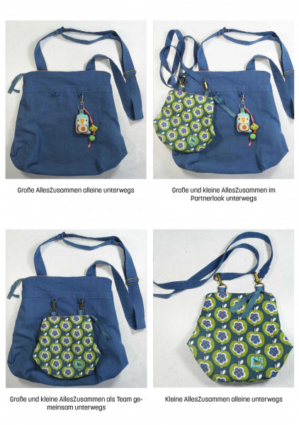 Nähanleitung Taschen-Set AllesZusammen, 2 in 1 Tasche mit optionaler Anhängefunktion