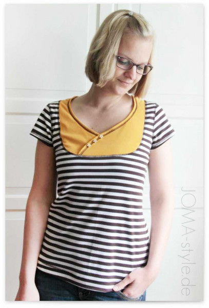 Damenshirt mit Brusteinsatz nähen - Mialuna Papierschnittmuster