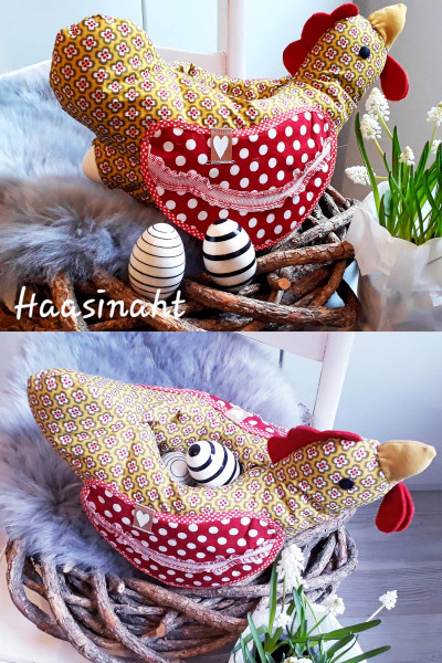 Deko Stoffhuhn zum Eier wärmen selber nähen