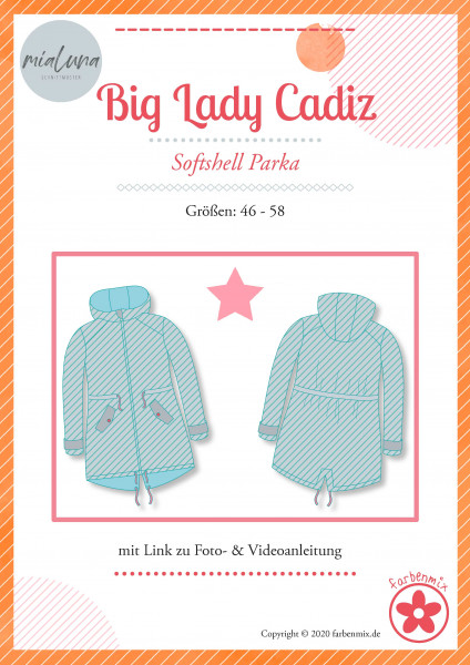 Papierschnittmuster Damen Plus-Size-Softshellparka Mantel Big Lady CADIZ