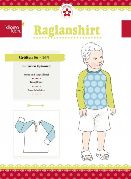 Papierschnittmuster Raglanshirt Klimperklein Gr. 56-164