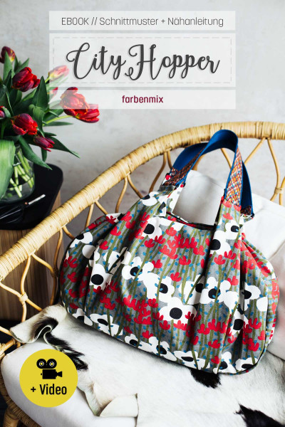 Ebook PDF Schnittmuster Schultertasche "CityHopper" von farbenmix