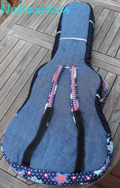 Farbenmix-Gitarrentasche als Ebook, Anleitung und Schnittmuster in PDF-Form zum selber nähen als Download