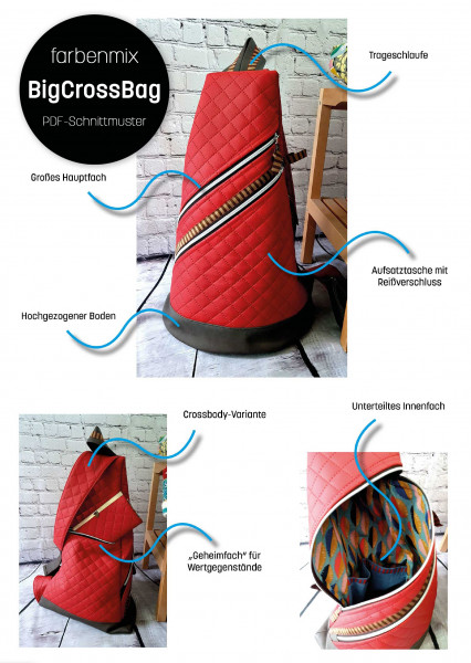 Big Crossbag von farbenmix, dargestellt mit allen Merkmalen und Features.