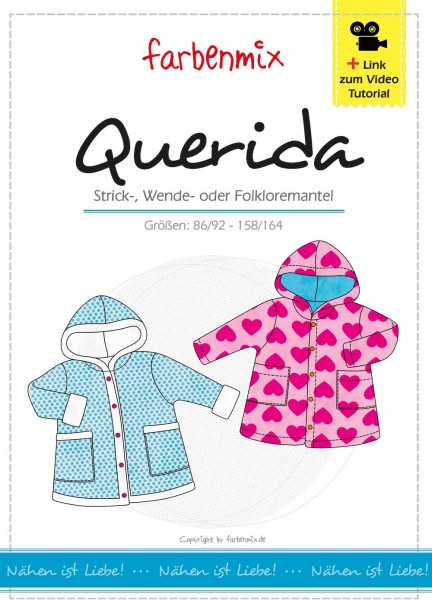 Papierschnittmuster Strickmantel Cardigan "Querida" für Kids von Farbenmix Papierschnittmuster Strickmantel Cardigan "Querida" für Kids von Farbenmix