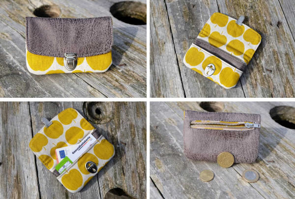 Schnittmuster für eine kleine Geldbörse mit Schnappverschluss