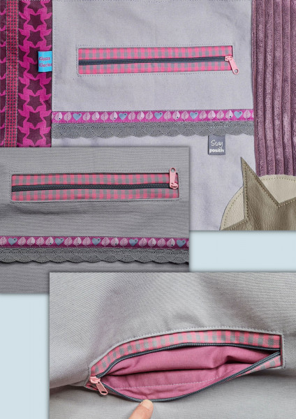 Tutorial: Eingrifftasche mit Reißverschluss nähen, Freebook