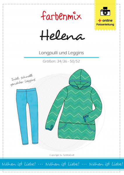 Schnittmuster-Set "Helena" Longpulli mit Leggings für Damen von frabenmix Gr