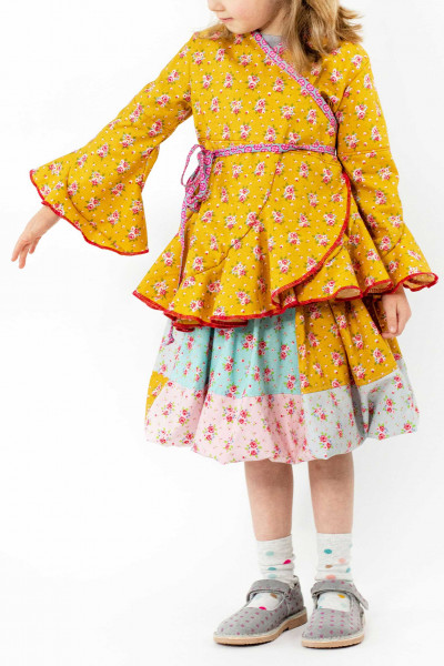 Schnittmuster Volant-Wickelbluse Hermosa für Kids