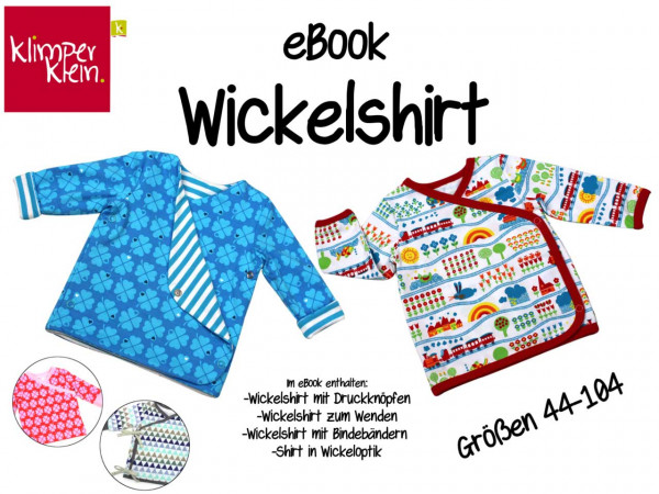Ebook Schnittmuster Wickelshirt Klimperklein Größe 44 bis 104