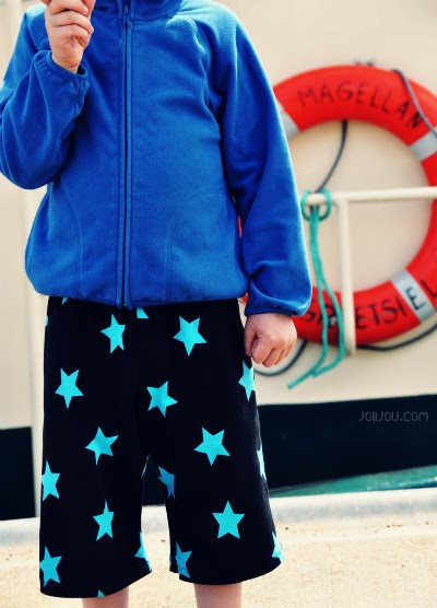 Nähanleitung Schnittmuster "machmalhalblang", Bermuda, Shorts, Kurze Hose, Gr. 86/92 - 146/152 für Jungs und Mädchen