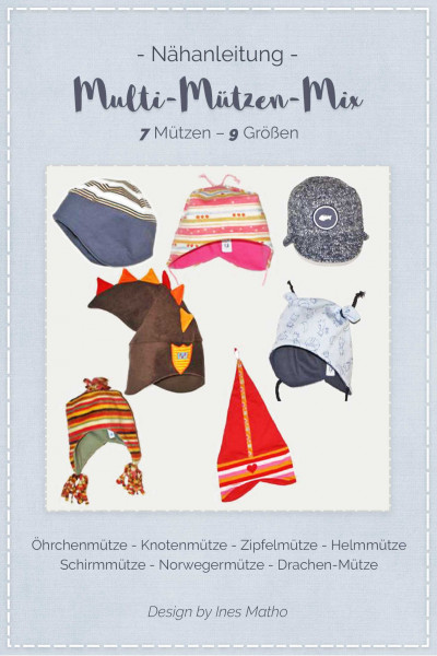 Kindermützen nähen - PDF-Schnittmuster mit Nähanleitung downloaden