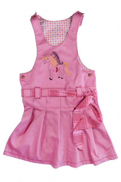 Schnittmuster Kinder-Latzkleid Xana mit Faltenrock und Gürtel