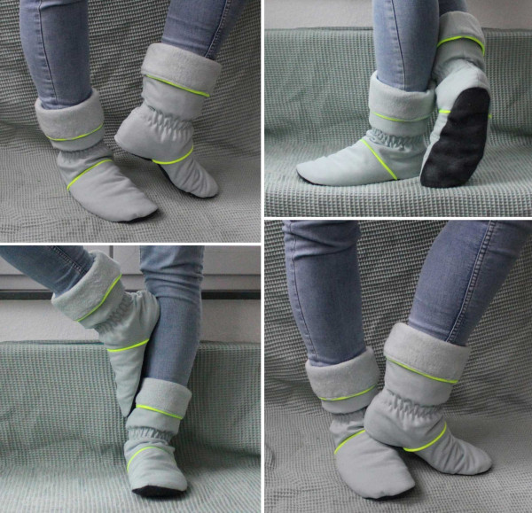 Kuschelbooties Hüttenschuhe, Schnittmuster mit Nähanleitung