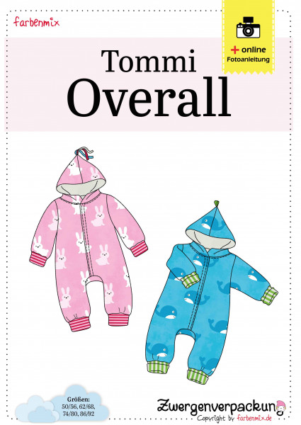 Papierschnittmuster Baby-Overall "Tommi" Farbenmix Zwergenverpackung