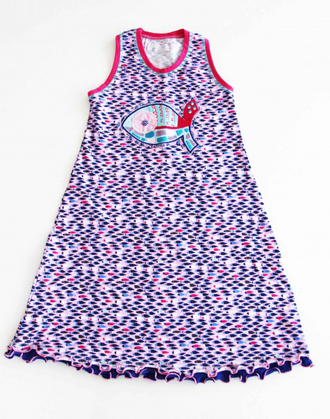 Einfach zu nähendes Jerseykleid für Mädchen, Ebook-Schnittmuster zum Downloaden