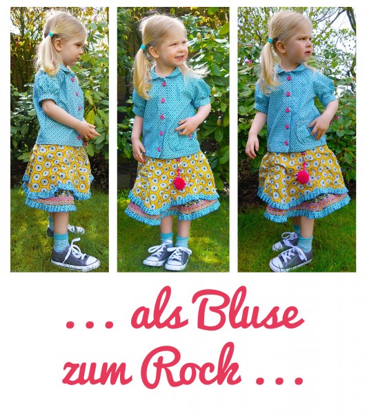 Retro-Blusenschnitt für Mädchen, Kurzarmbluse mit Bubikragen