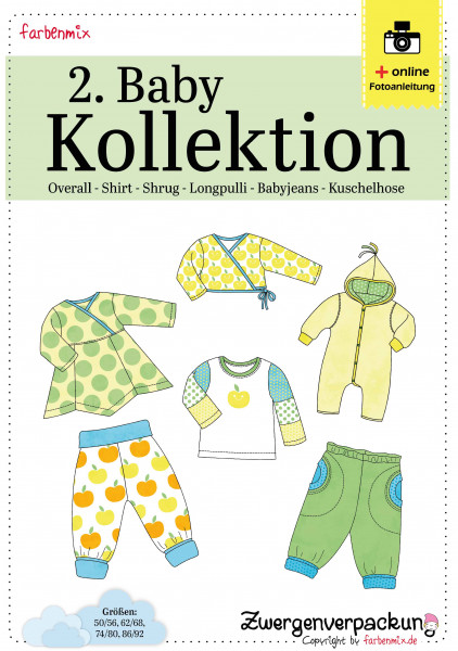 Schnittmuster Baby-Kollektion, "Zwergenverpackung 2" von Farbenmix Schnittmuster Baby-Kollektion, "Zwergenverpackung 2" von Farbenmix