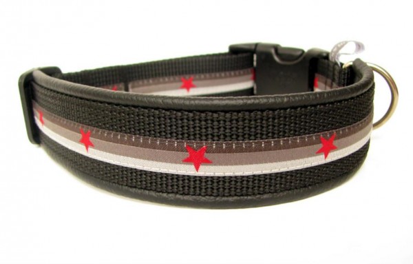 Hundehalsband mit Lederpolster und Webband nähen