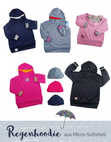 Wasserfester Regenhoodie selber nähen Schnittmuster Danai von Farbenmix