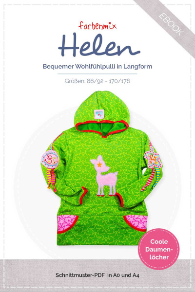 PDF Schnittmuster Longpulli "Helen" von Farbenmix zum Downloaden