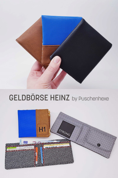 Nähanleitung Herren Geldbörse Heinz in 2 Varianten