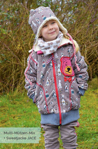 Gefütterte Kindermütze mit Ohrenklappen nähen