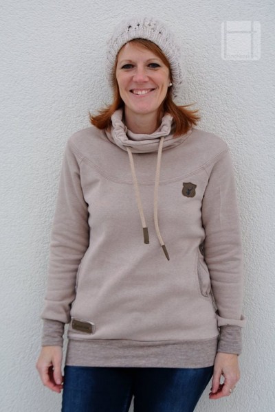 Schnittmuster Hoodie mit großem Kragen und Kordel