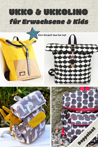 Ebook Doppelset Rucksack UKKO und UKKOLINO für Erwachsene und Kinder