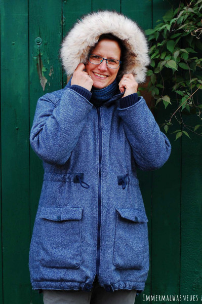 Parka aus Fischgrätstoff selber nähen