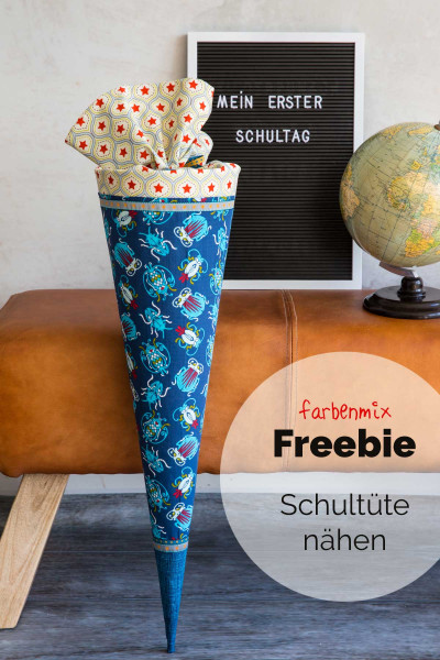 Nähanleitung Schultüte - Schnittmuster gratis downloaden
