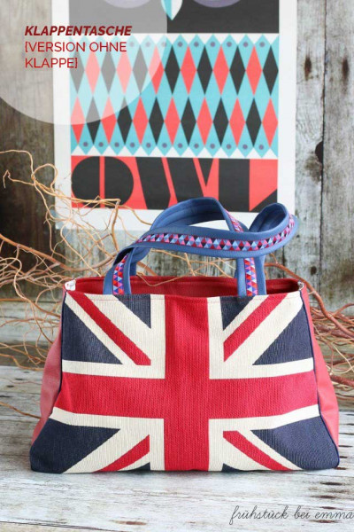 Genähte Handtasche in British Style mit Union Jack