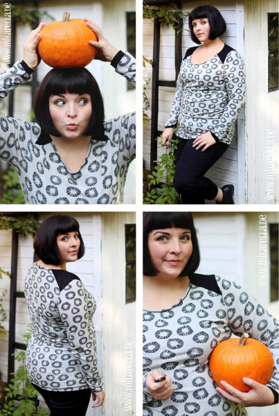 Plus-Size-Damenshirt "Big Lady Pepe" mit Schulterpasse und langen Ärmeln