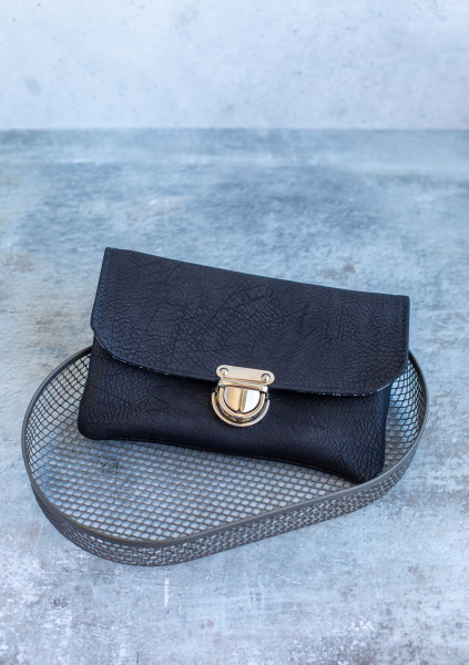 Nähset Geldbörse aus schwarzem Kunstleder