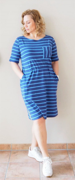 Schnittmuster LaBreton Dress Kurzarmkleid im maritimen Stil Gr. 32-46