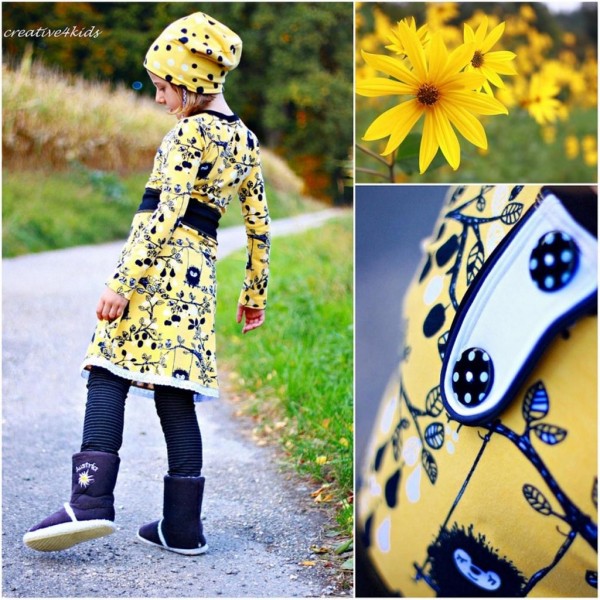 Schnittmuster Jerseykleid mit Fake-Knopfleiste - Farbenmix "Nika"