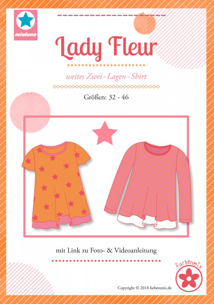 Papierschnittmuster Zwei-Lagen-Shirt Lady Fleur