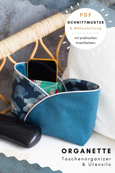 Ebook Nähanleitung Organette Taschenorganizer mit Innenfächern