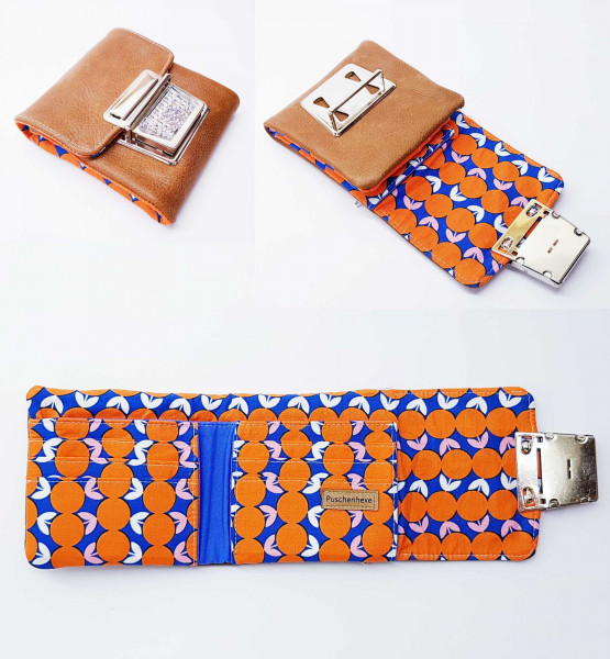 Geldbörse aus Kunstleder mit großem Steckschloss