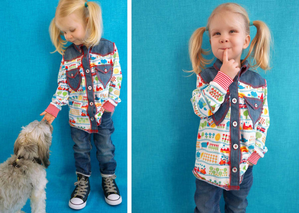 Schnittmuster Jerseybluse für Kids im Westernlook