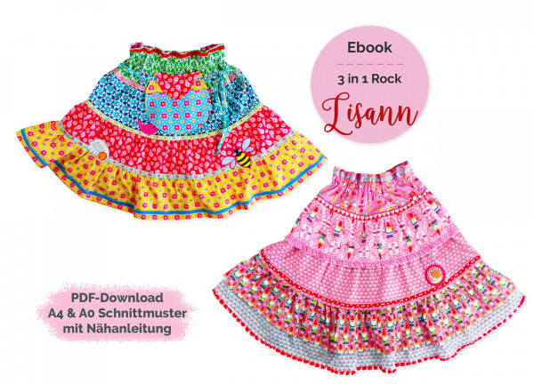 Ebook PDF Schnittmuster Stufenrock Lisann für Mädchen